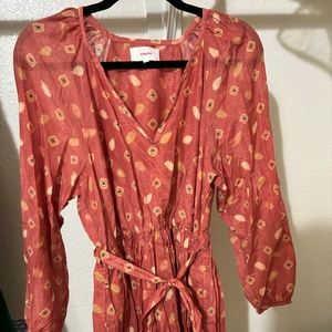 Orange Patterned Dress with Pockets!